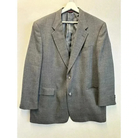 Hart Schaffner Marx Other - Hart Schaffner Marx Pure New Wool Woolmark Grey Plaid Blazer Jacket 46L